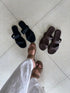 Summer Double Straps Slid-On Sandals